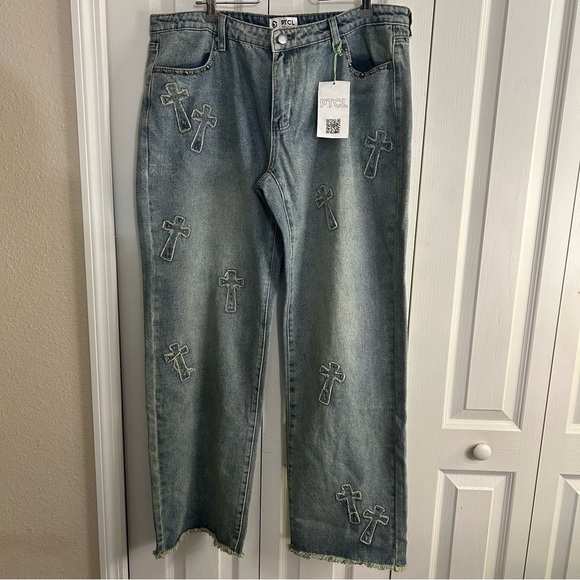 TCL Denim - TCL Blue Straight Jeans wide Denim cross 34